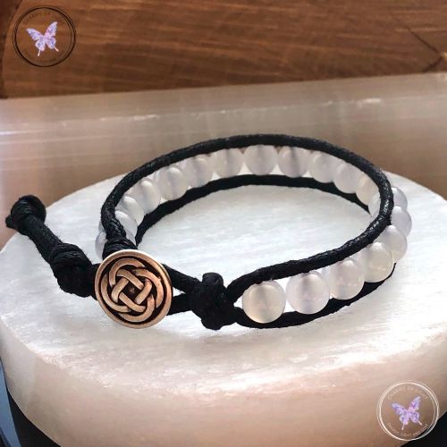 White Agate 8mm Wrap Bracelet